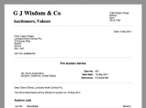 Pre Auction Advice letter